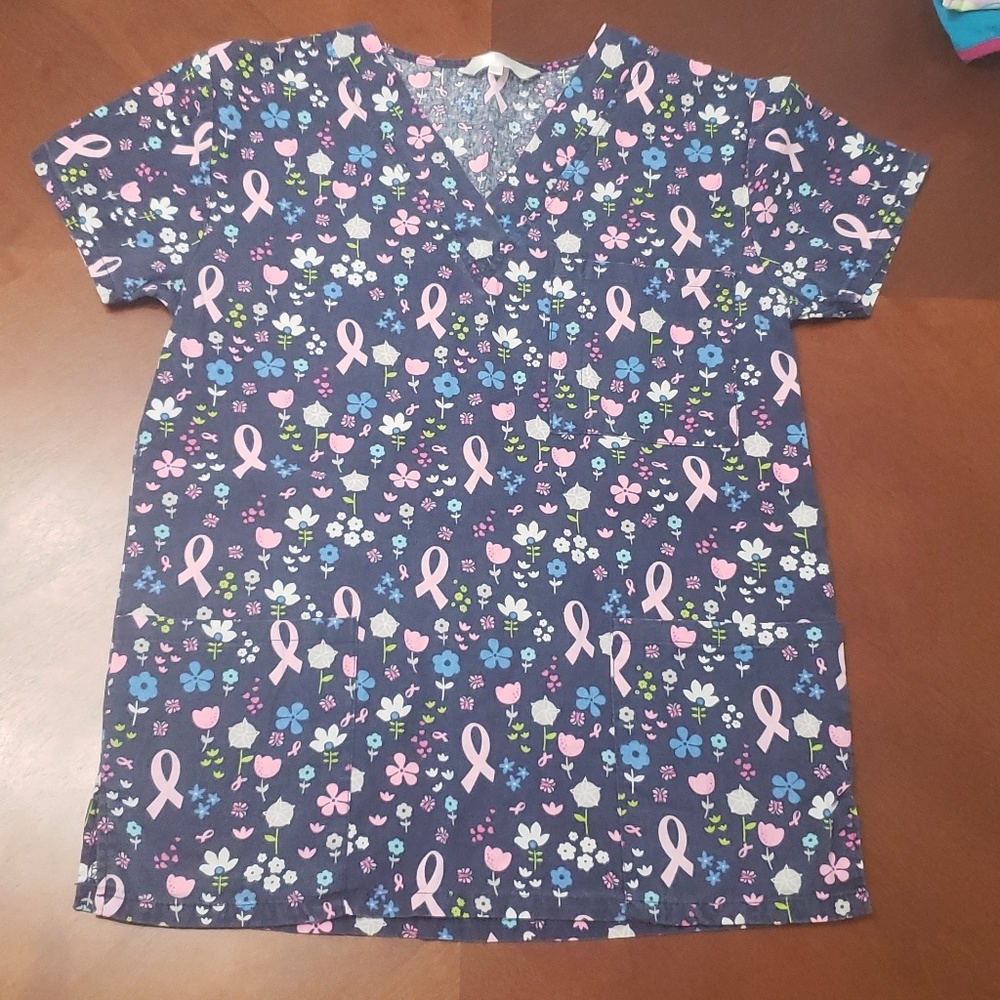 XS Breast Cancer Scrub Top